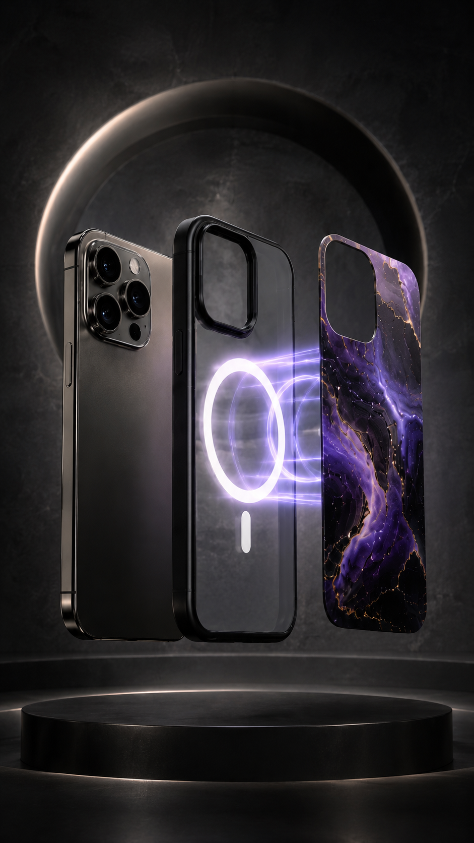 Coque iPhone Alyos avec plaques magnétiques interchangeables
